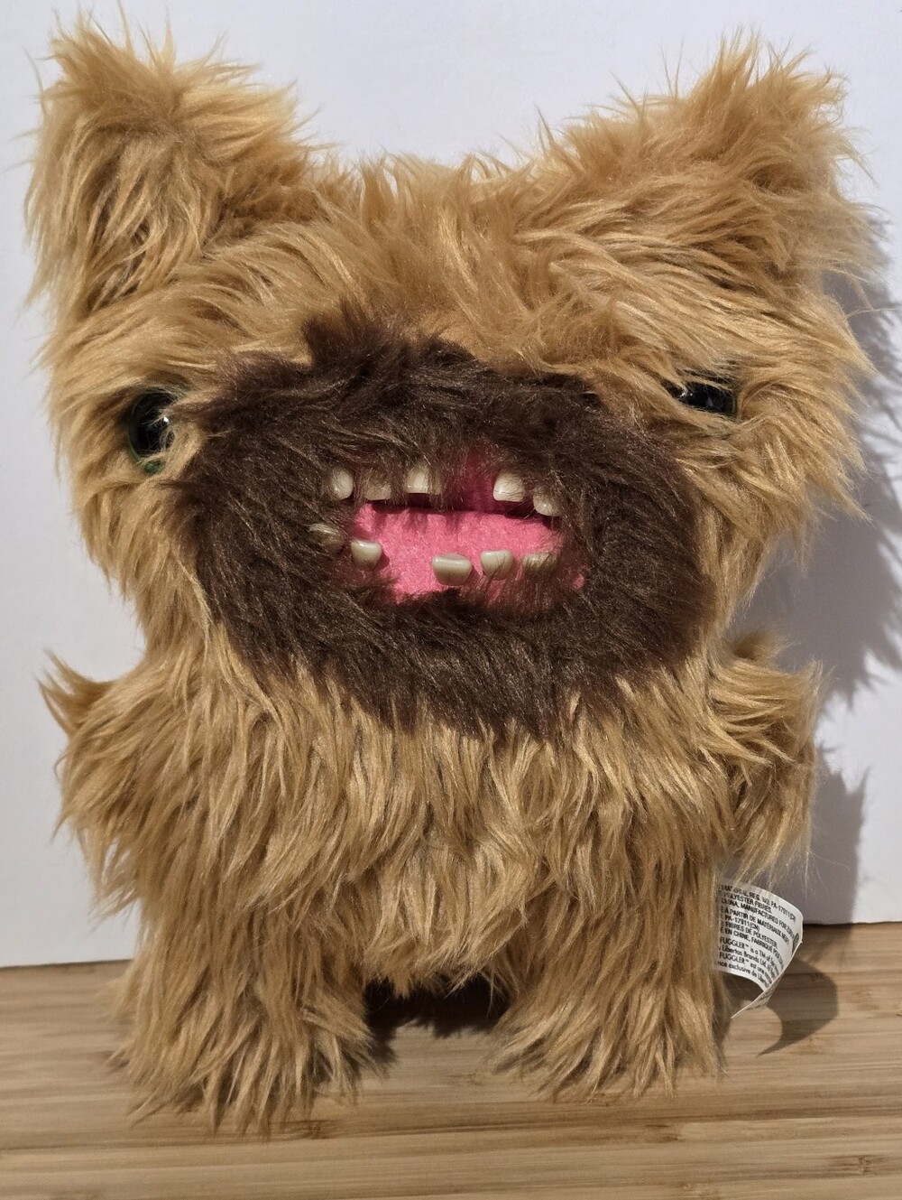 Fuggler Hairy Fuggs Screech Plush 9” Brown Funny Ugly Monster
